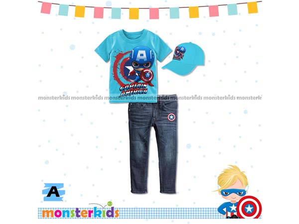 baju celana topi kapten amerika